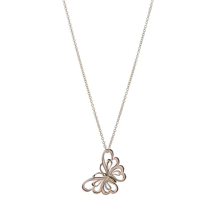 Tiffany 18K Rose Gold Butterfly Pendant Necklace 1 of 7