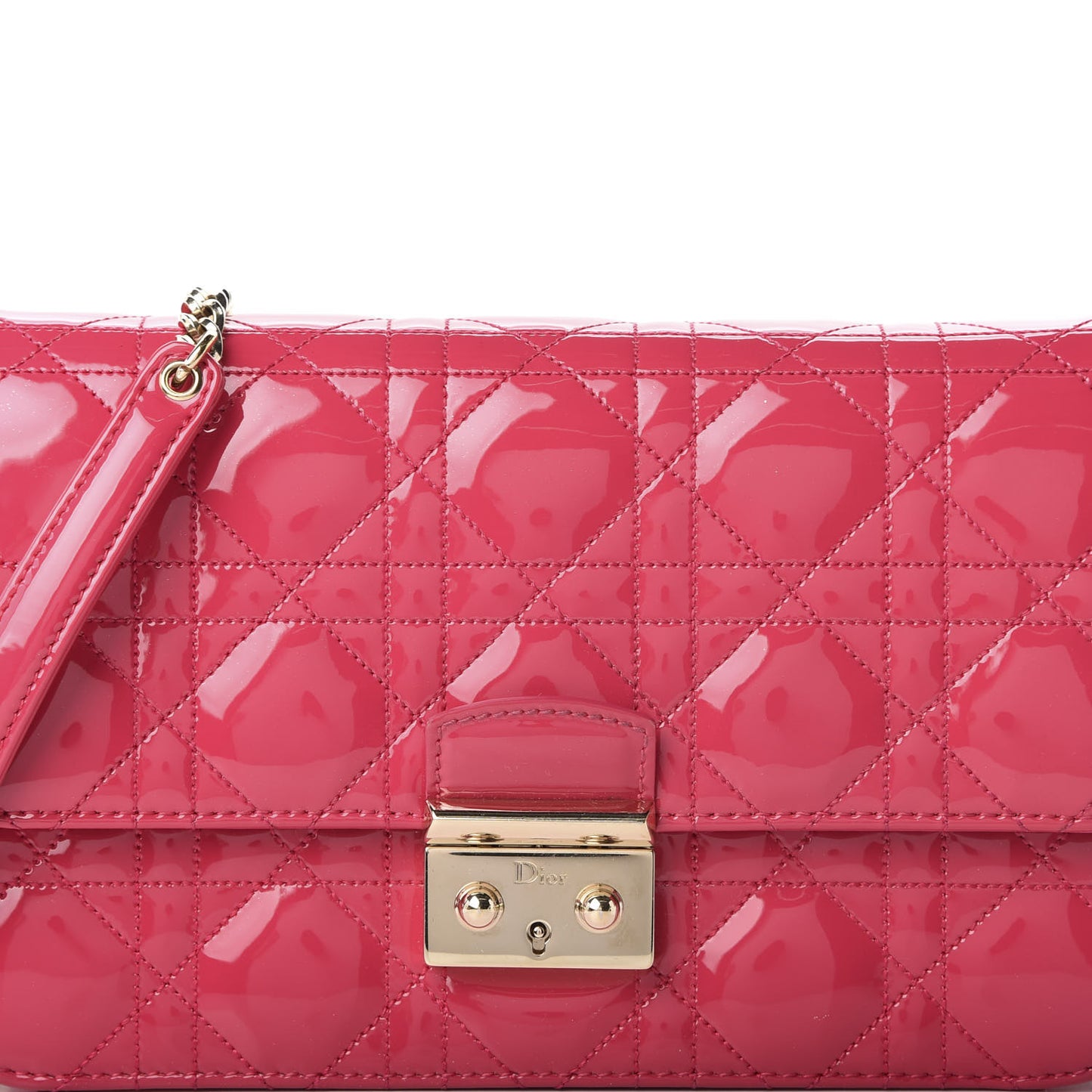 Patent Cannage Miss Dior Promenade Pouch Fuchsia