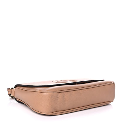 Gucci Pebbled Calfskin Medium Soho Flap Crossbody Camelia 4 of 12