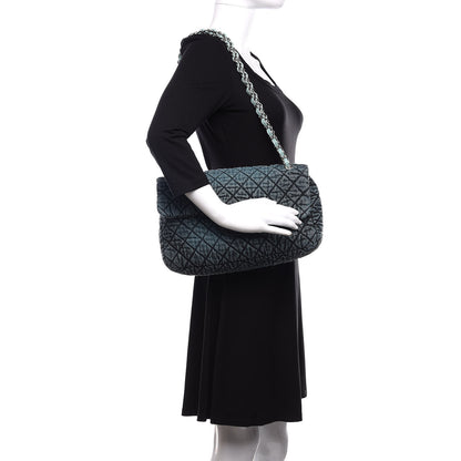 Chanel Denim Quilted Denimpression Flap Green Blue 2 of 11