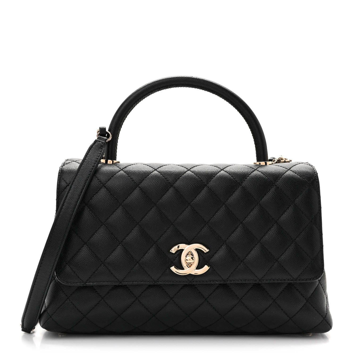 Chanel Caviar Quilted Small Coco Handle Flap Black 1 of 12