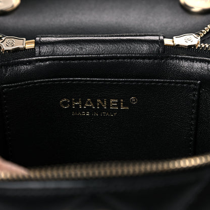 Chanel Lambskin Quilted Trendy Vanity Case Black 6 of 9