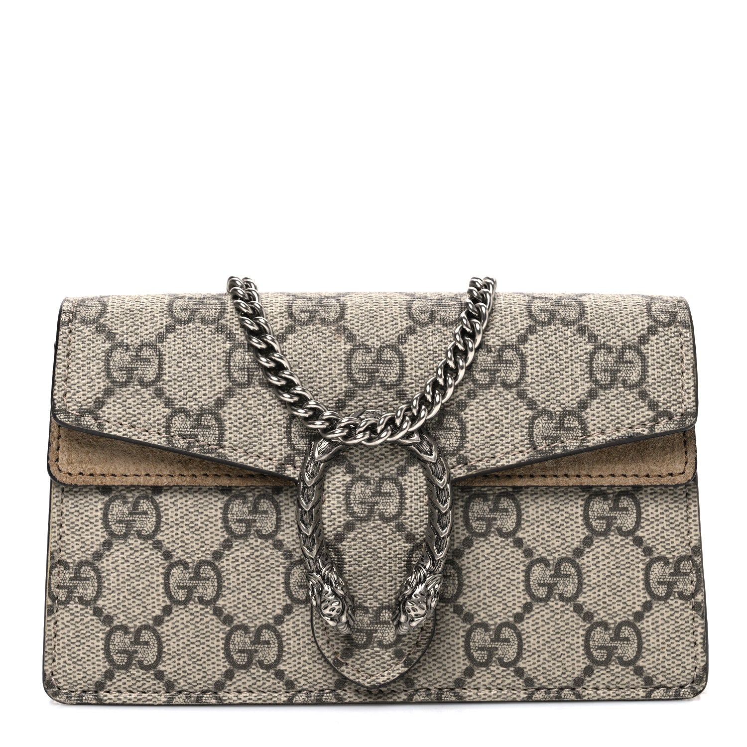Gucci GG Supreme Monogram Super Mini Dionysus Shoulder Bag Taupe 1 of 9