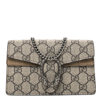 Gucci GG Supreme Monogram Super Mini Dionysus Shoulder Bag Taupe 1 of 9