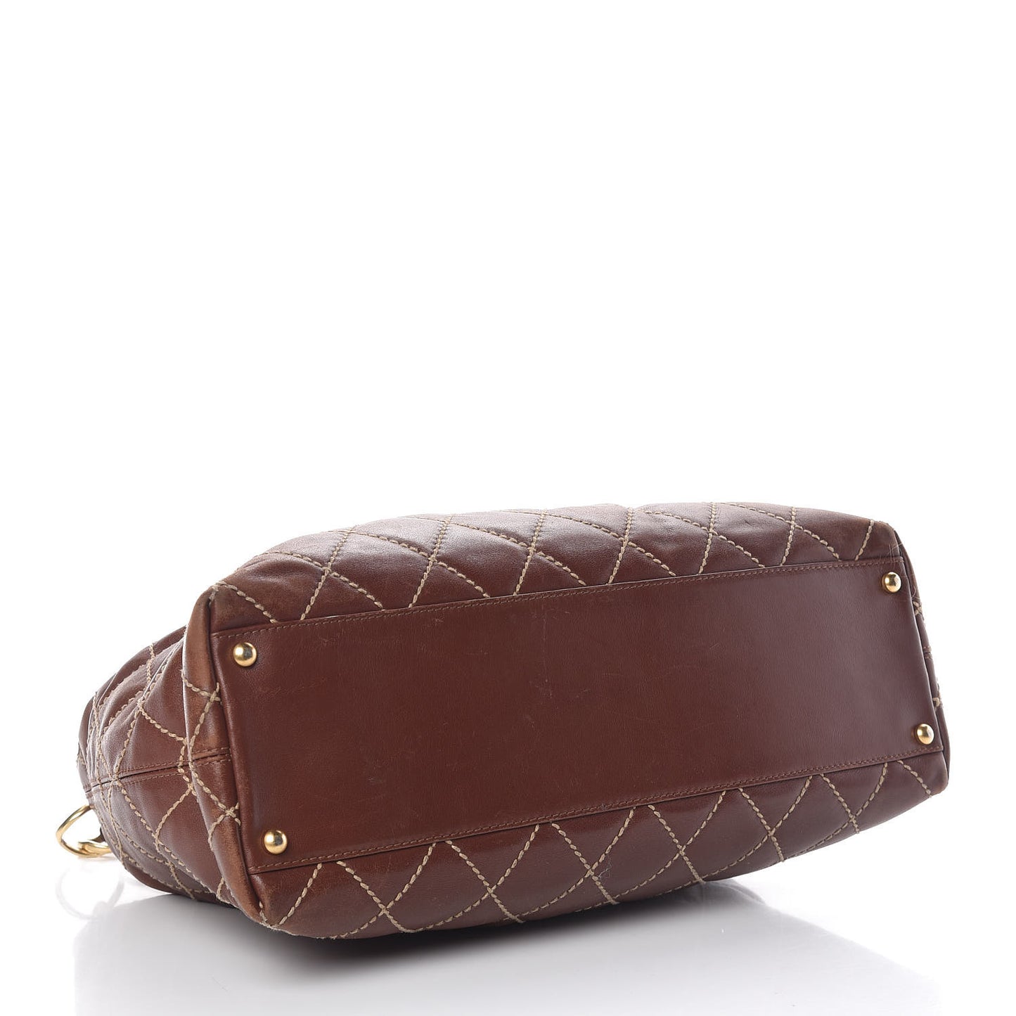 Calfskin Quilted Surpique Hobo Brown