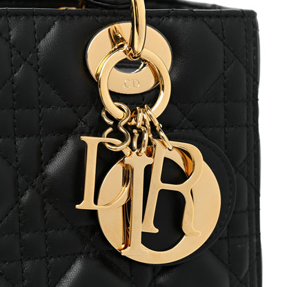 Christian Dior Lambskin Cannage Medium Lady Dior Black 10 of 10