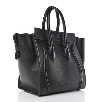 Celine Drummed Calfskin Mini Luggage Black 3 of 9