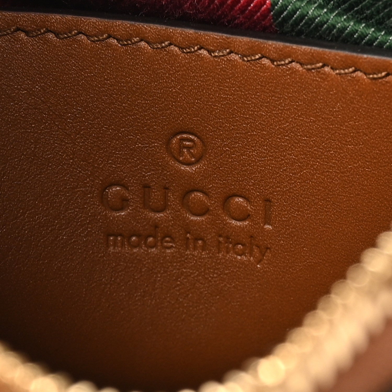 Gucci GG Supreme Monogram Textured Calfskin Small Emblem Shoulder Bag Beige Dark Brown 6 of 10
