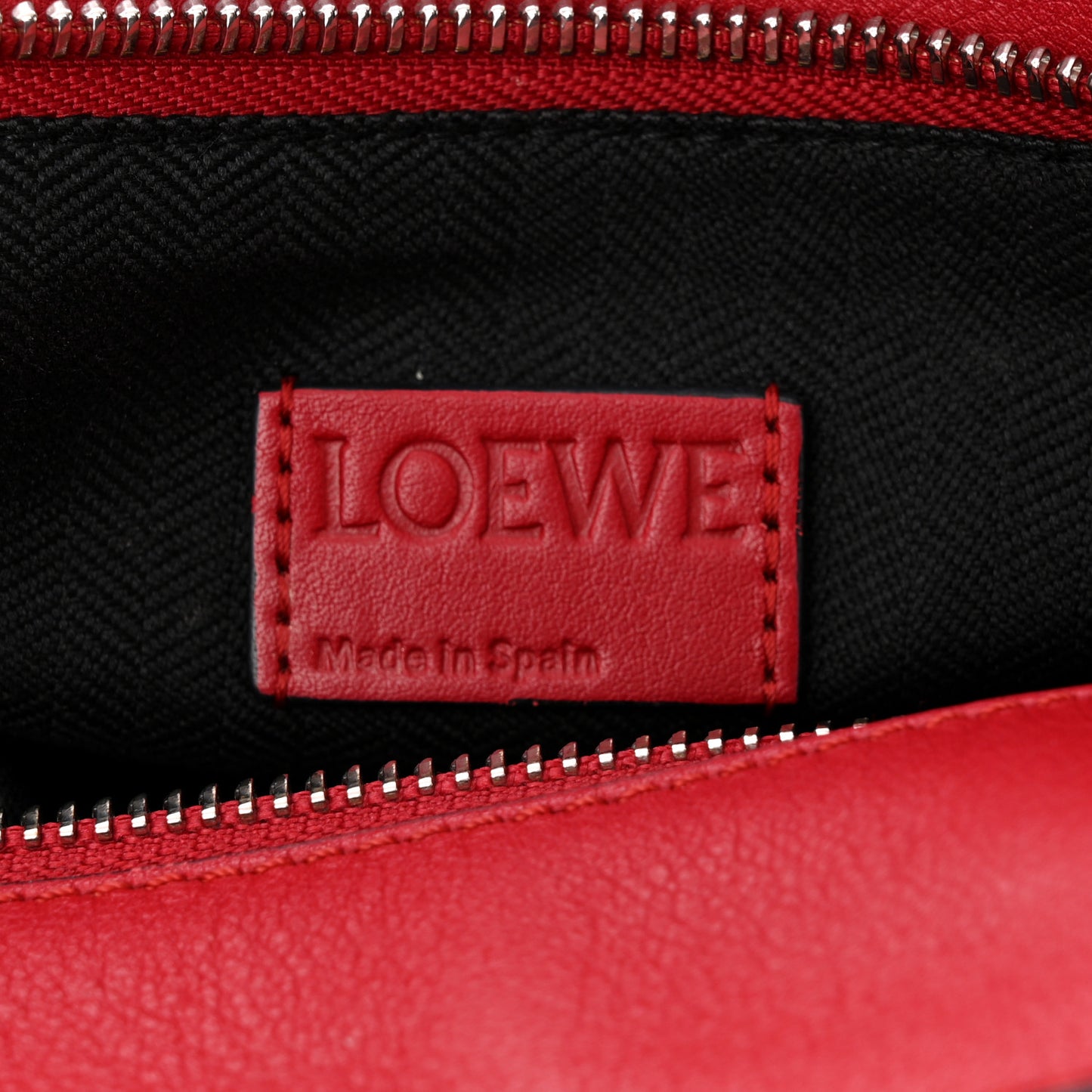 Calfskin Zipper Puzzle Bag Red