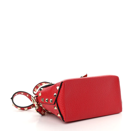 Valentino Garavani Pebbled Calfskin Mini Rockstud Crossbody Bag Rouge Pur 4 of 9