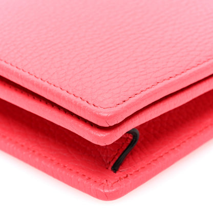 Gucci Dollar Calfskin Enamel Monochrome Mini GG Marmont Chain Wallet Runway Coral 9 of 10