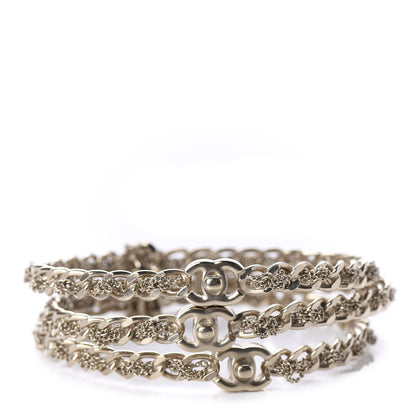 Chanel Chain CC Bangle Bracelets Set of 3 Gold M 3 of 5