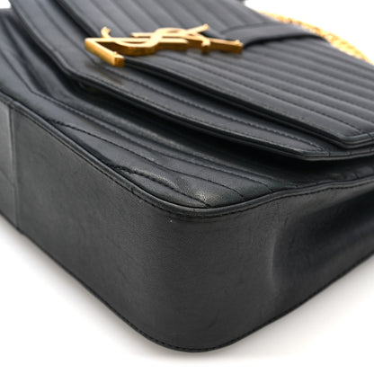 Saint Laurent Lambskin Matelasse Chevron Monogram Medium Sulpice Bag Black 9 of 9