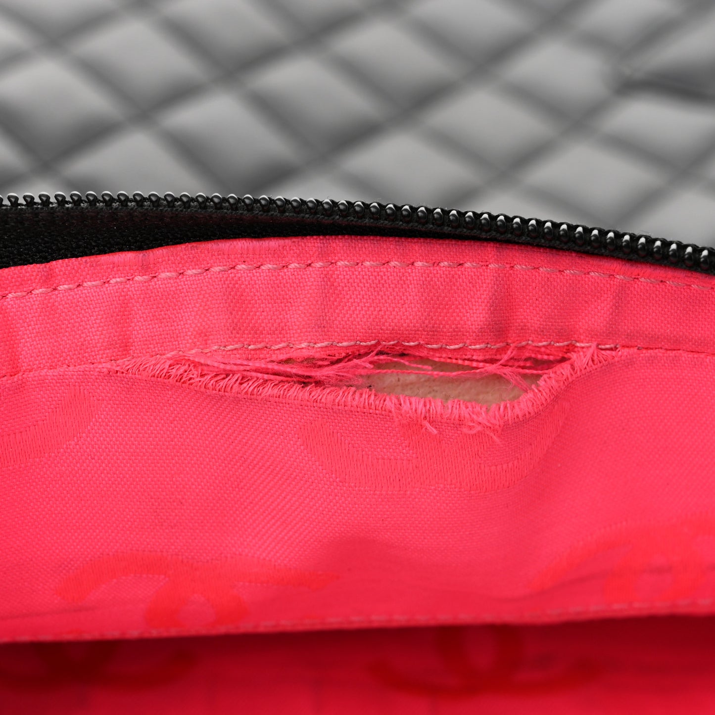 Calfskin Quilted Large Cambon Messenger Black