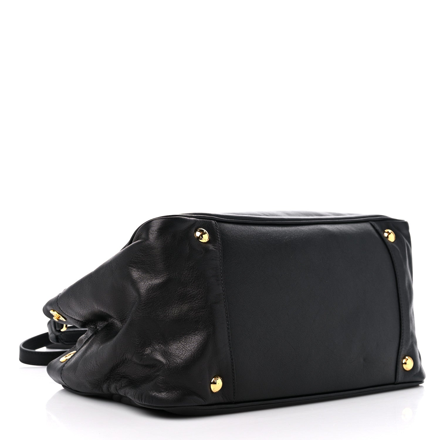 Prada Soft Calf Bow Tote Black 4 of 11