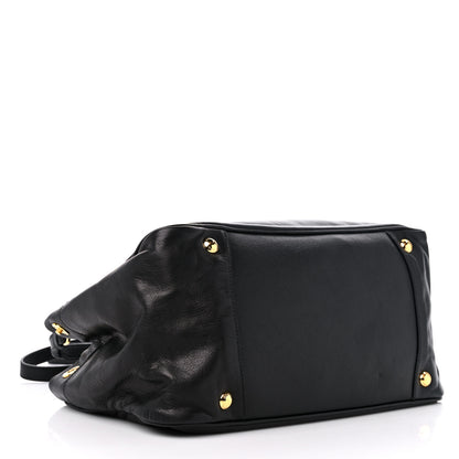 Prada Soft Calf Bow Tote Black 4 of 11