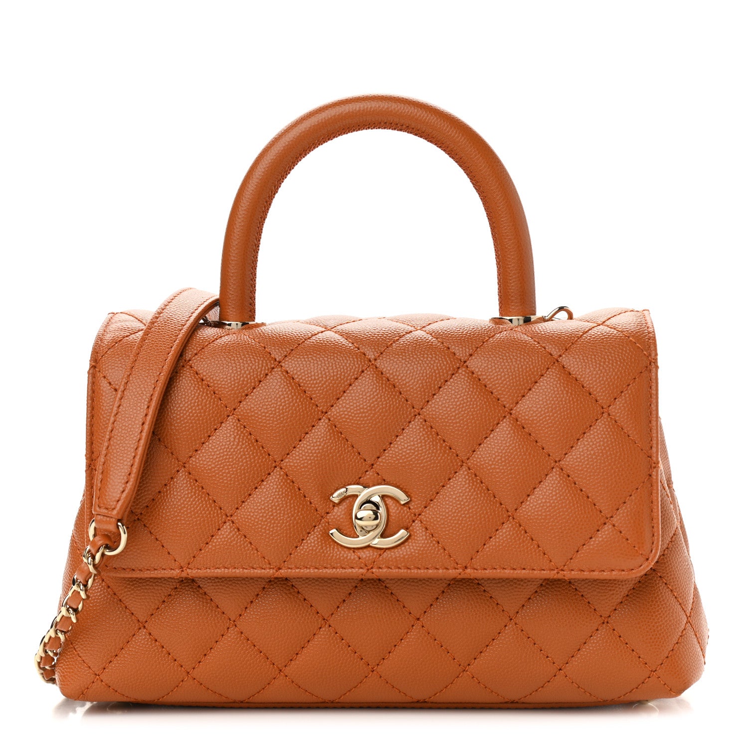 Chanel Caviar Quilted Mini Coco Handle Flap Brown 1 of 11