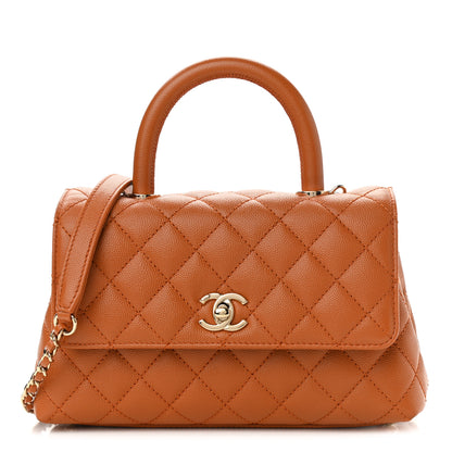 Chanel Caviar Quilted Mini Coco Handle Flap Brown 1 of 11