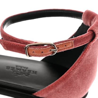 Hermes Velvet Santorini Sandals 37 Bois De Rose 8 of 10