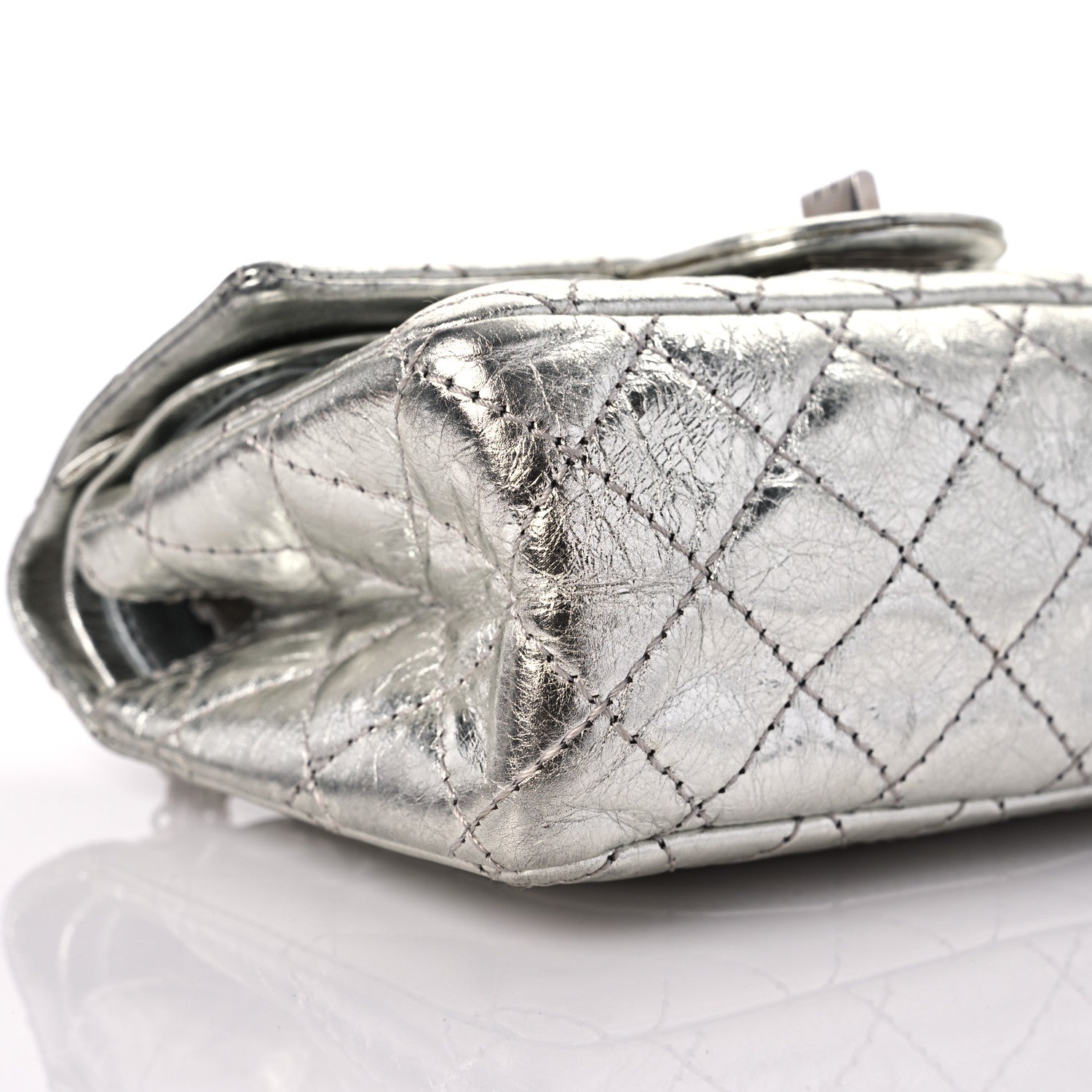 Chanel Metallic Aged Calfskin Quilted 2.55 Reissue 224 Flap Silver 8 of 12
