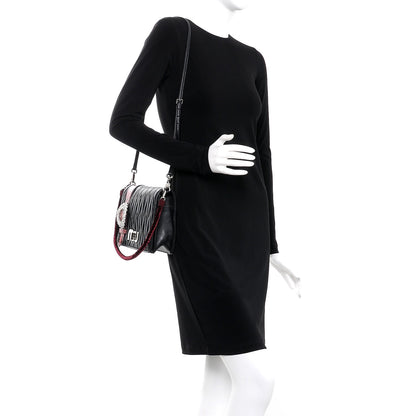 Miu Miu Nappa Matelasse Ayers Crystal Embellished Shoulder Bag Nero Black Rosa 2 of 10
