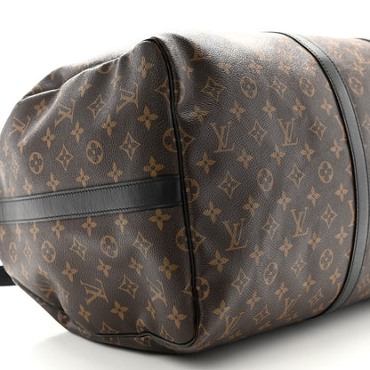 Louis Vuitton Monogram Macassar Keepall Bandouliere 55 9 of 11