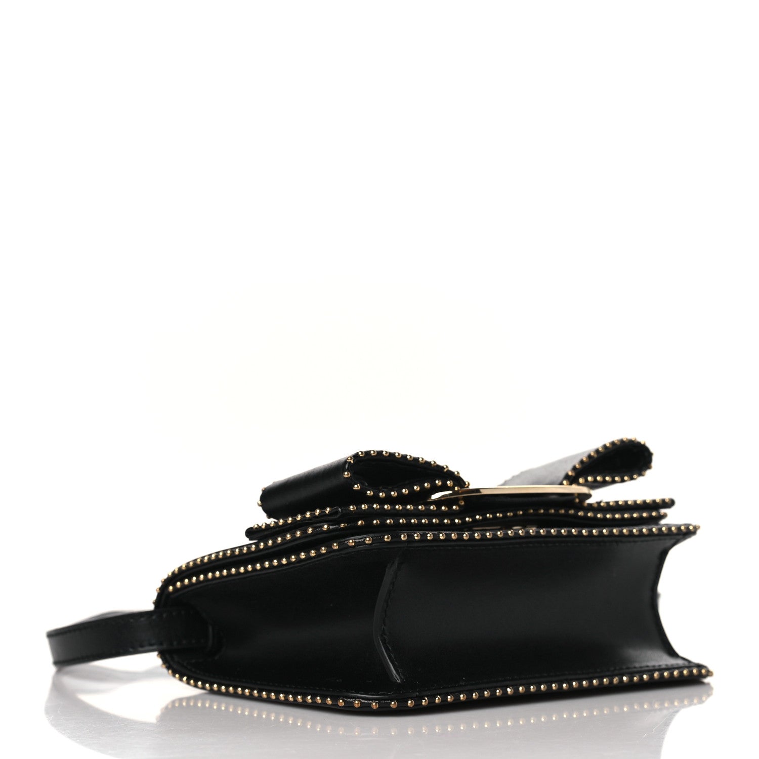 Salvatore Ferragamo Calfskin Studded Mini Vara Bow Rainbow Crossbody Bag Black 4 of 8