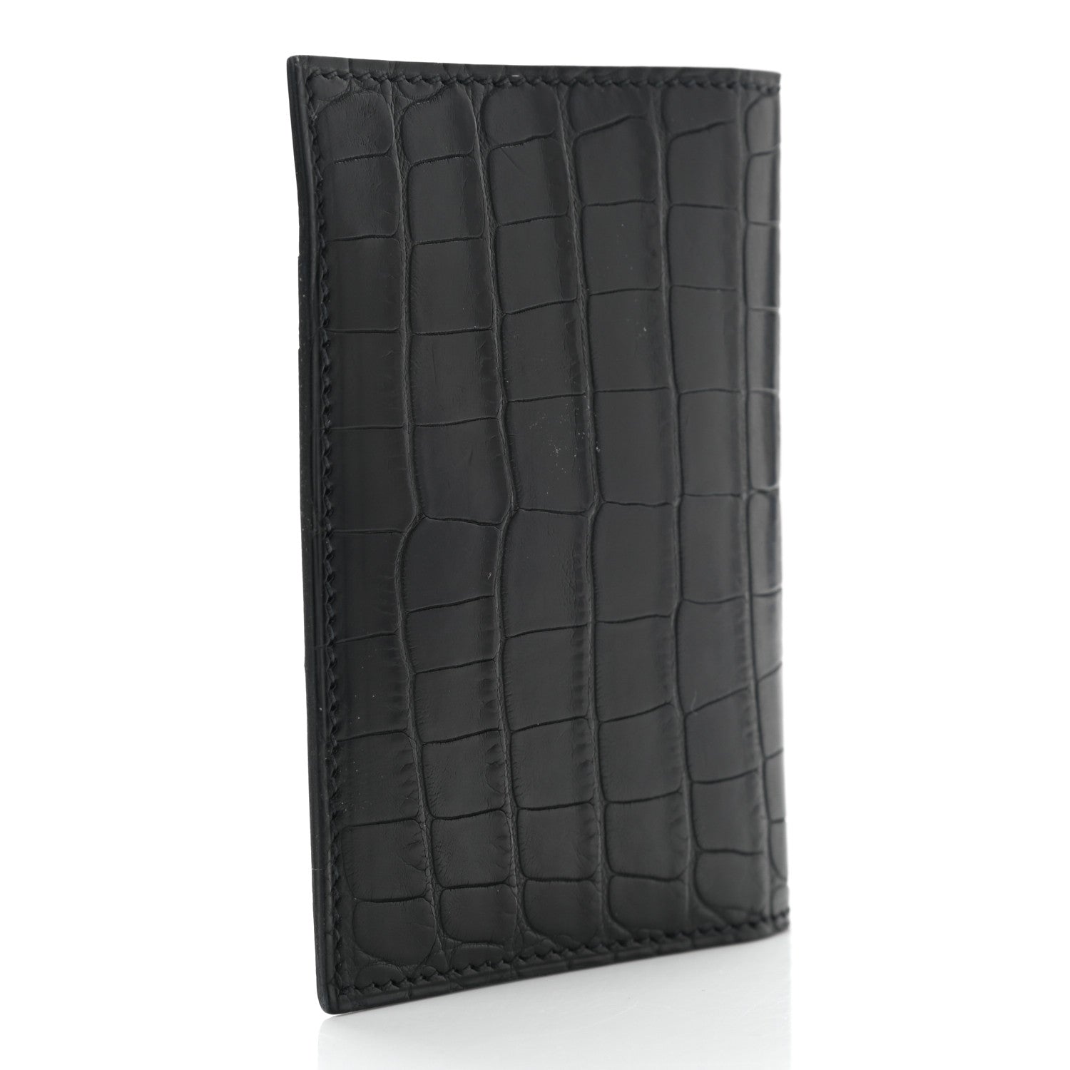 Hermes Matte Alligator MC2 Euclide Card Holder Black 1151417