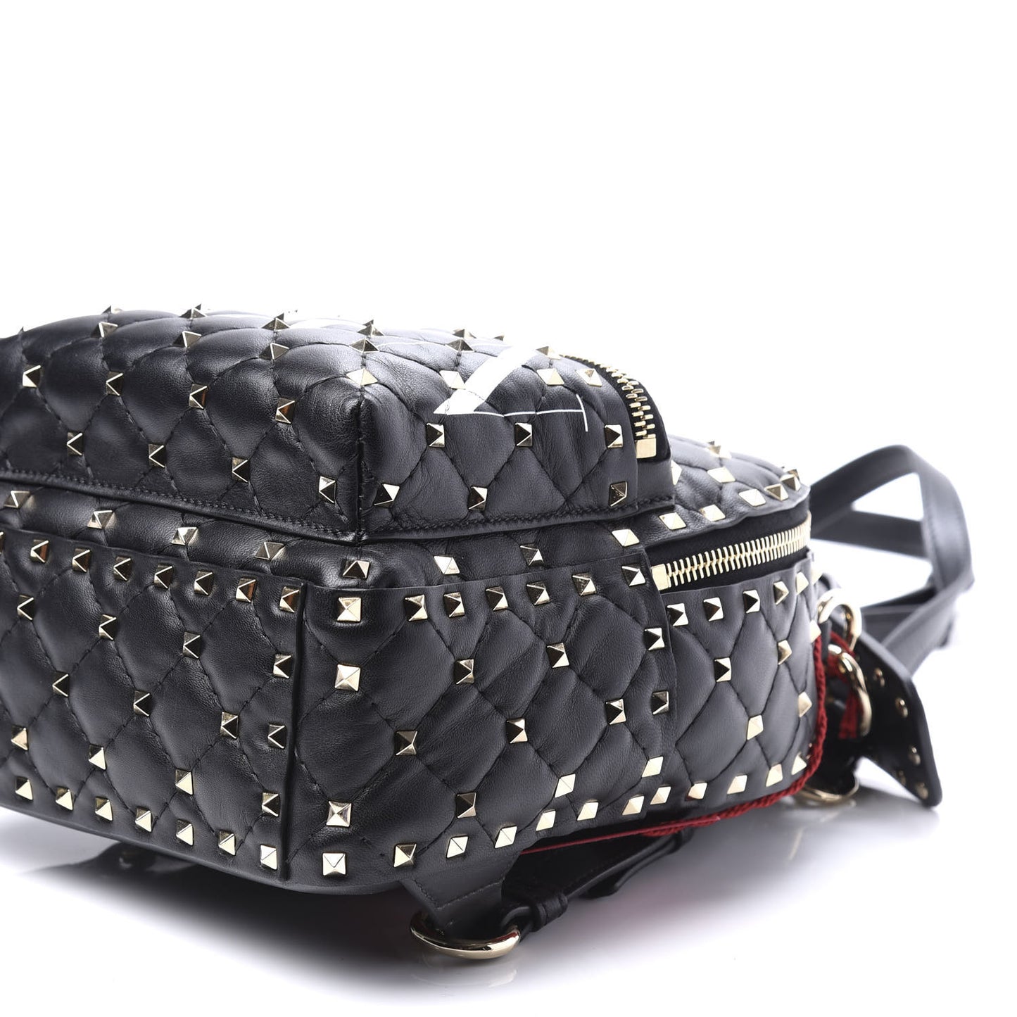 Lambskin VLTN Print Quilted Mini Rockstud Spike Backpack Black