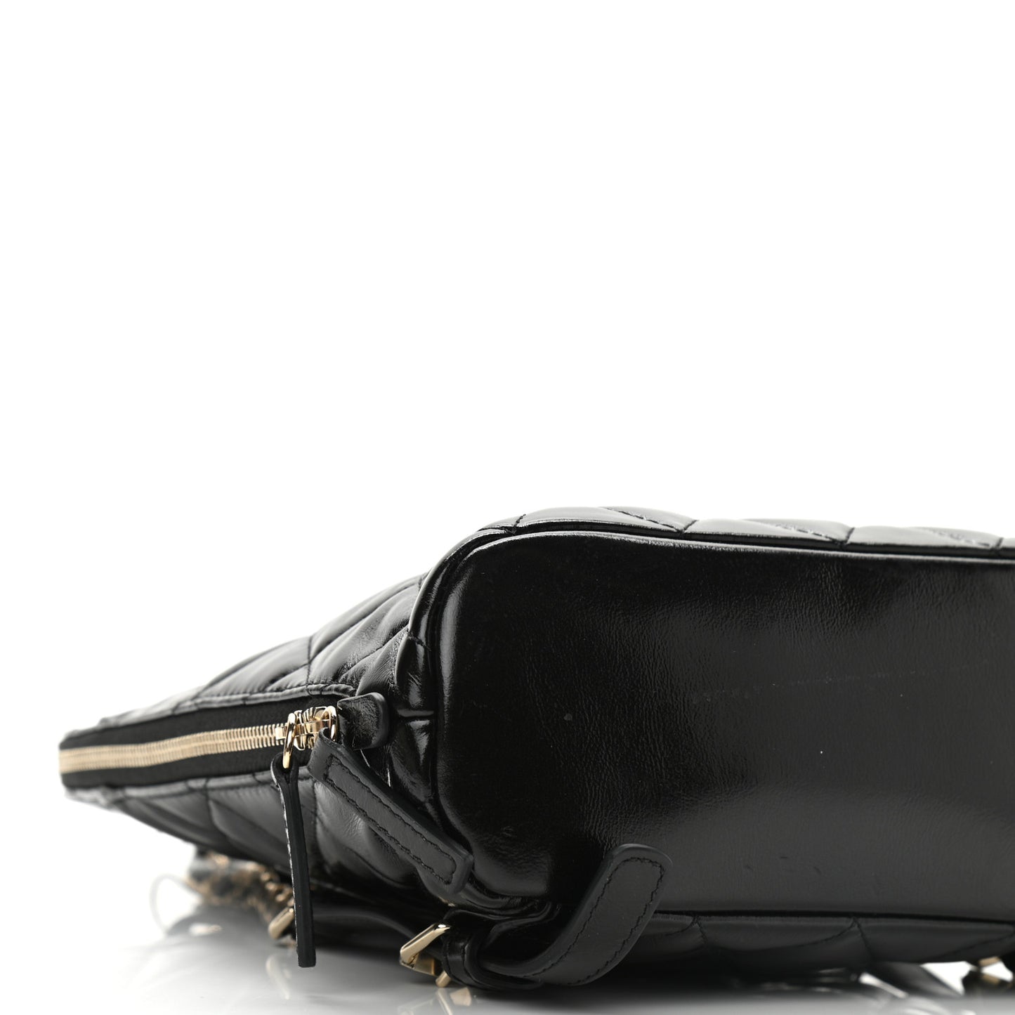 Shiny Calfskin My Pocket Backpack Black