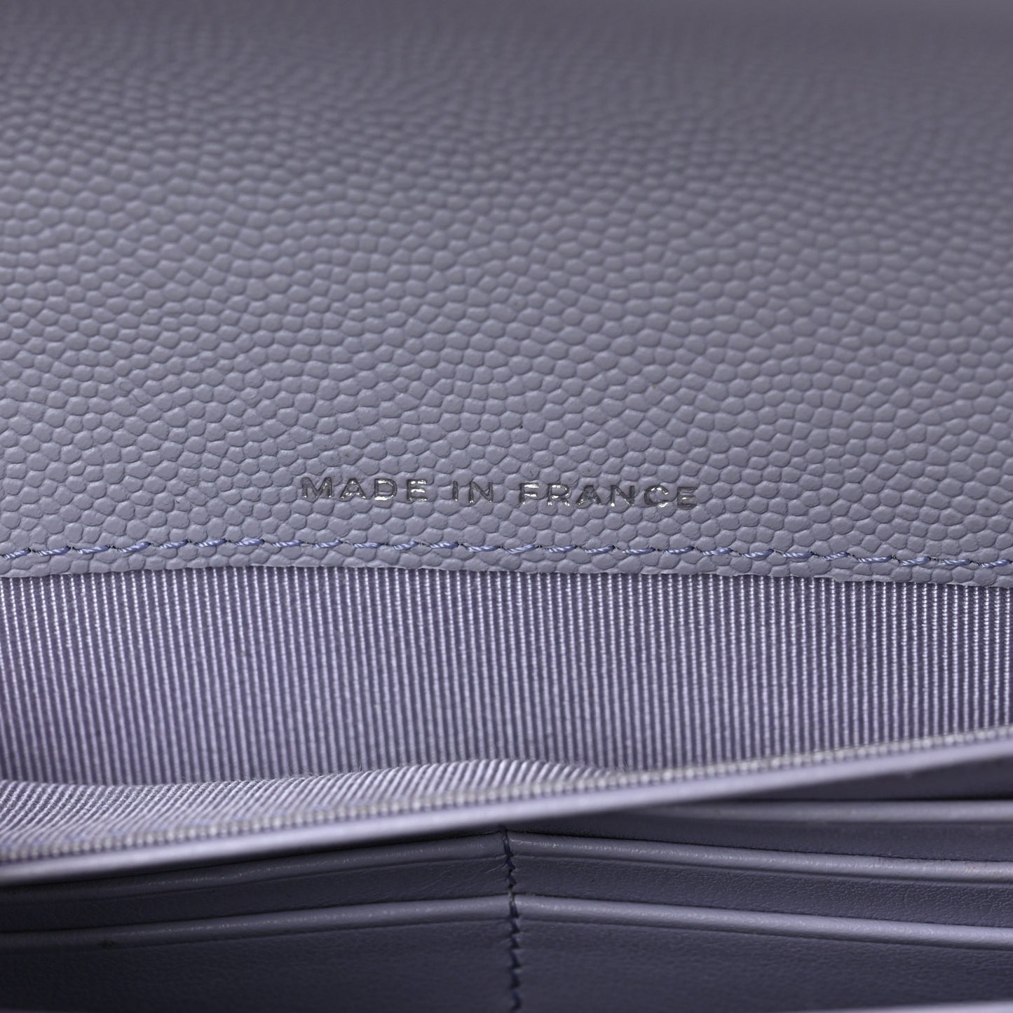 Caviar Quilted Large Flap Wallet Light Purple