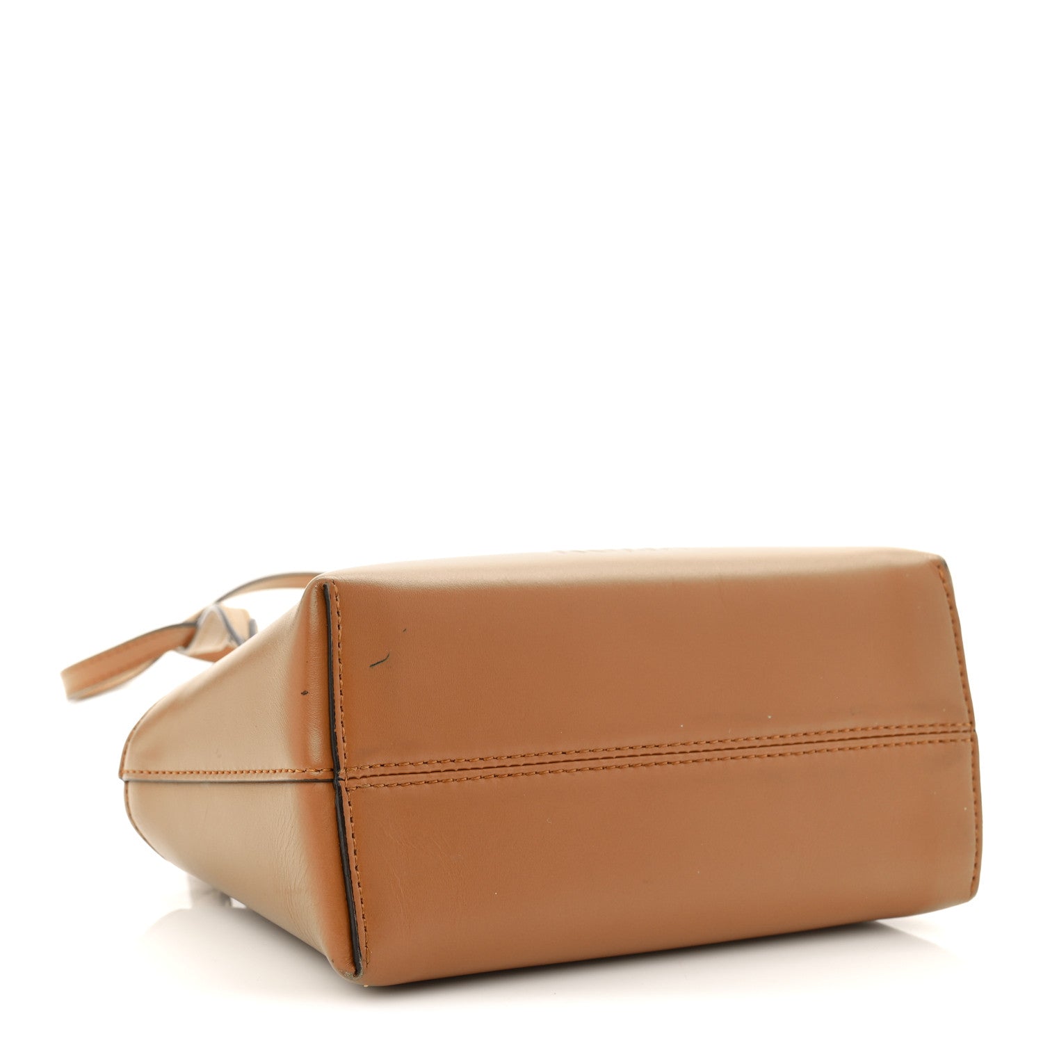 Fendi Vitello King Plexiglass Logo Embossed Mini By The Way Top Handle Boston Bag Caramello 4 of 10