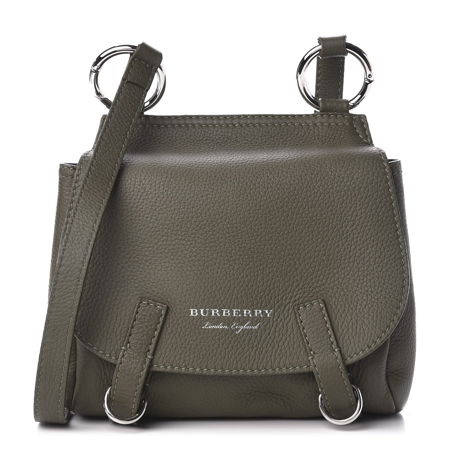 Burberry Soft Grain Calfskin Baby Bridle Saddle Bag Green 1 of 9
