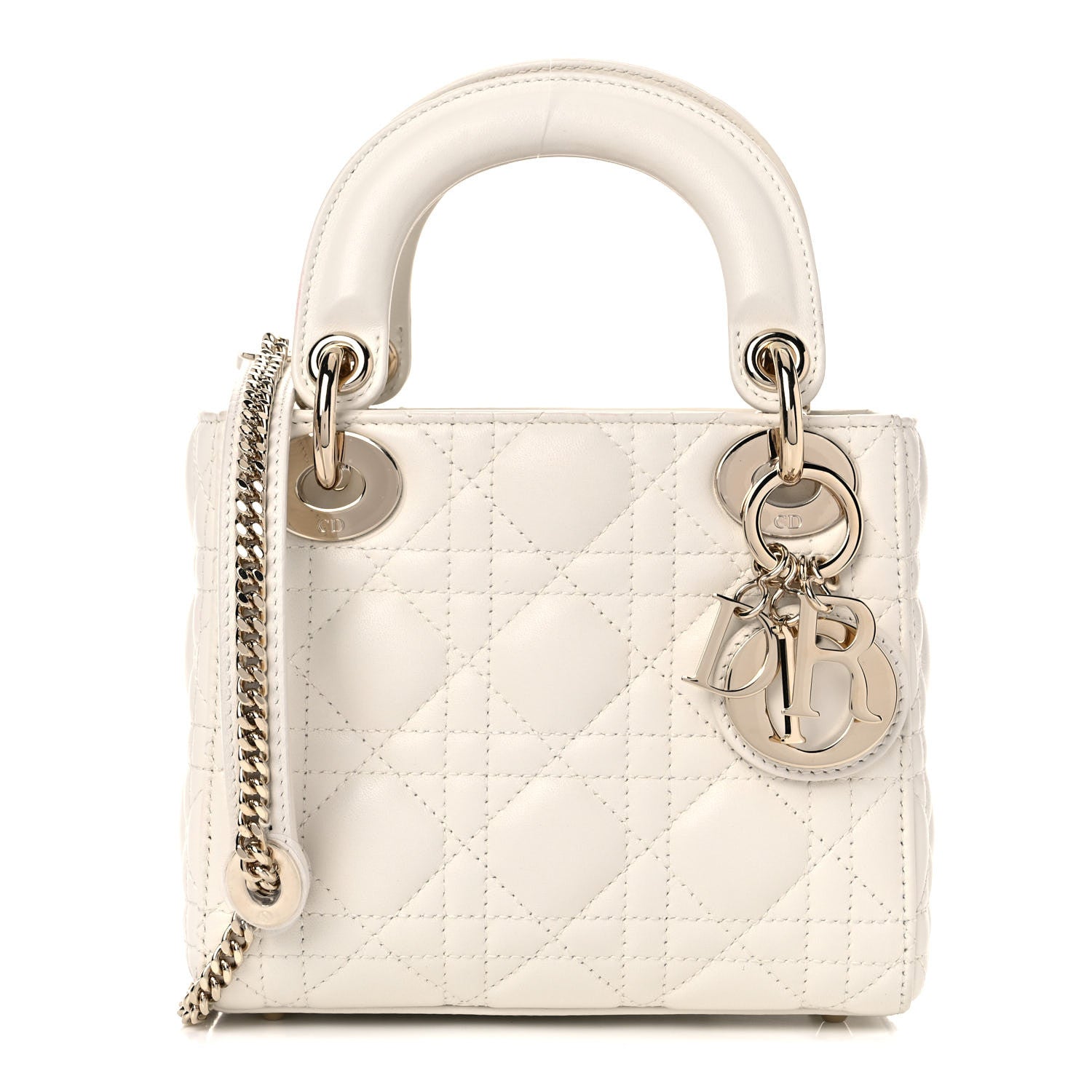 Christian Dior Lambskin Cannage Mini Lady Dior White 1 of 9