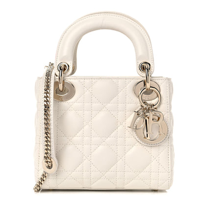 Christian Dior Lambskin Cannage Mini Lady Dior White 1 of 9