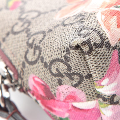 Gucci GG Supreme Monogram Blooms Small Pouch Cosmetic Case Beige Multicolor Dry Rose 7 of 11
