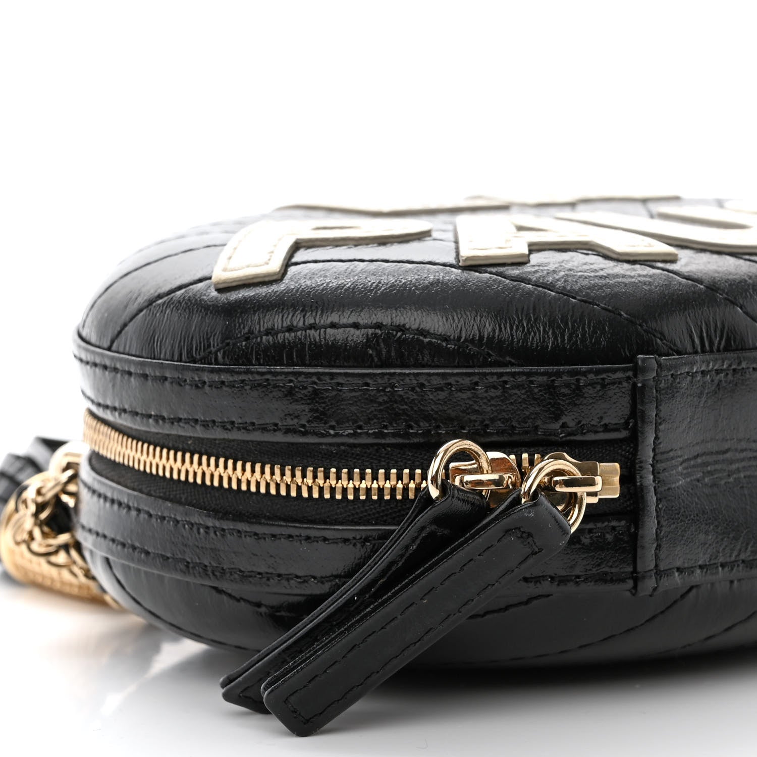 Chanel Lambskin Embroidered Chevron Quilted La Pausa Tassel Clutch Black 9 of 10