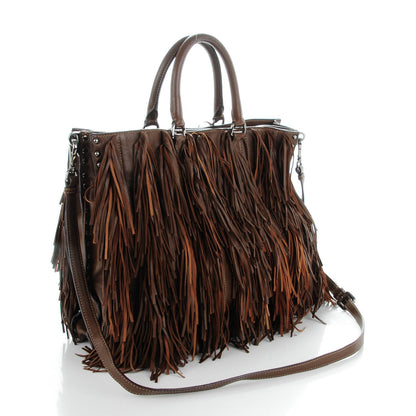 Prada Nappa Fringe Shopping Tote Noce 3 of 8
