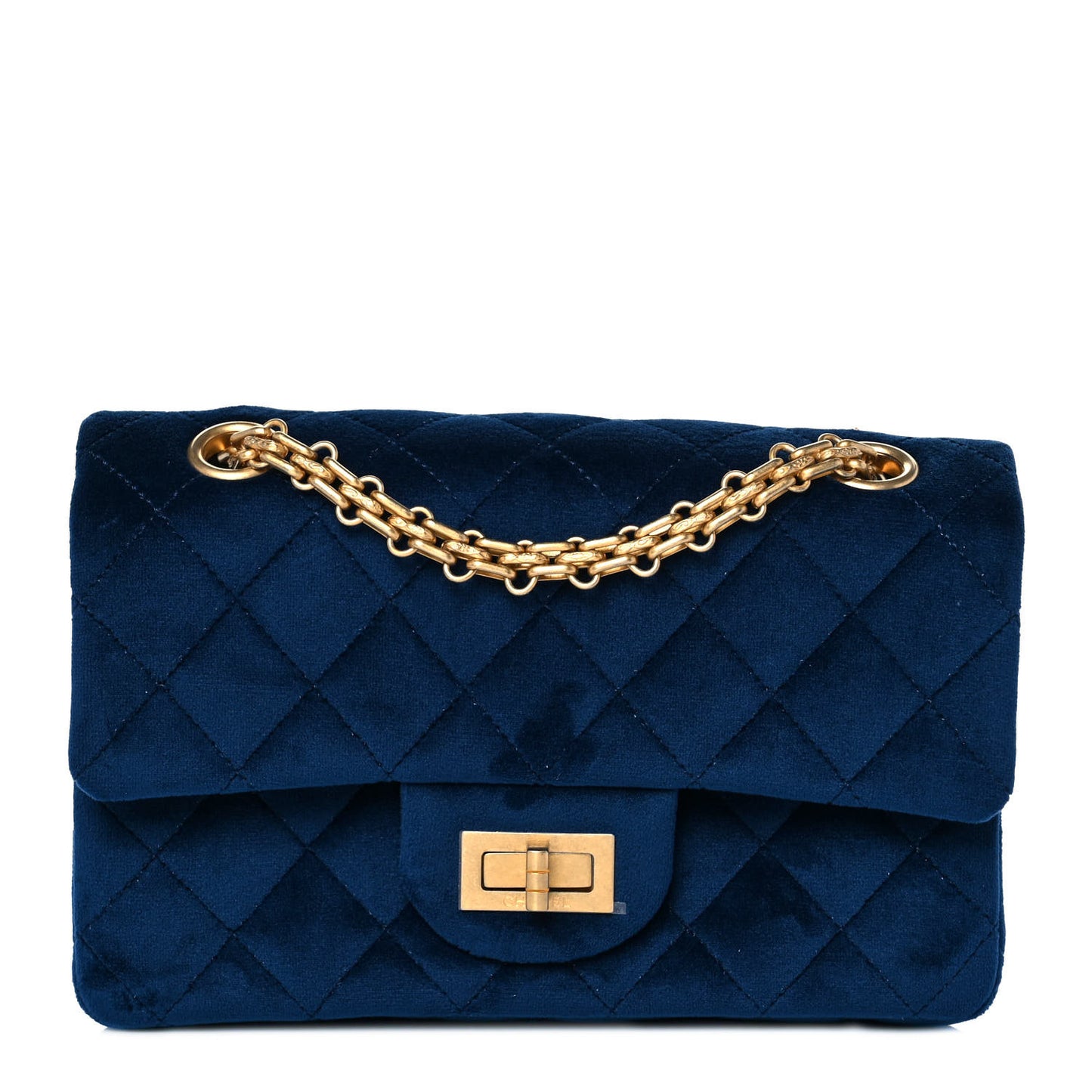 Velvet Quilted Mini 2.55 Reissue Flap Blue