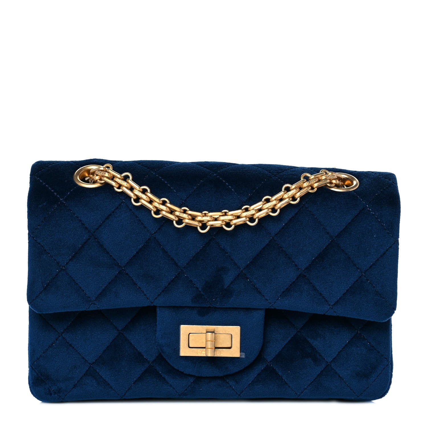 Chanel Velvet Quilted Mini 2.55 Reissue Flap Blue 1 of 8