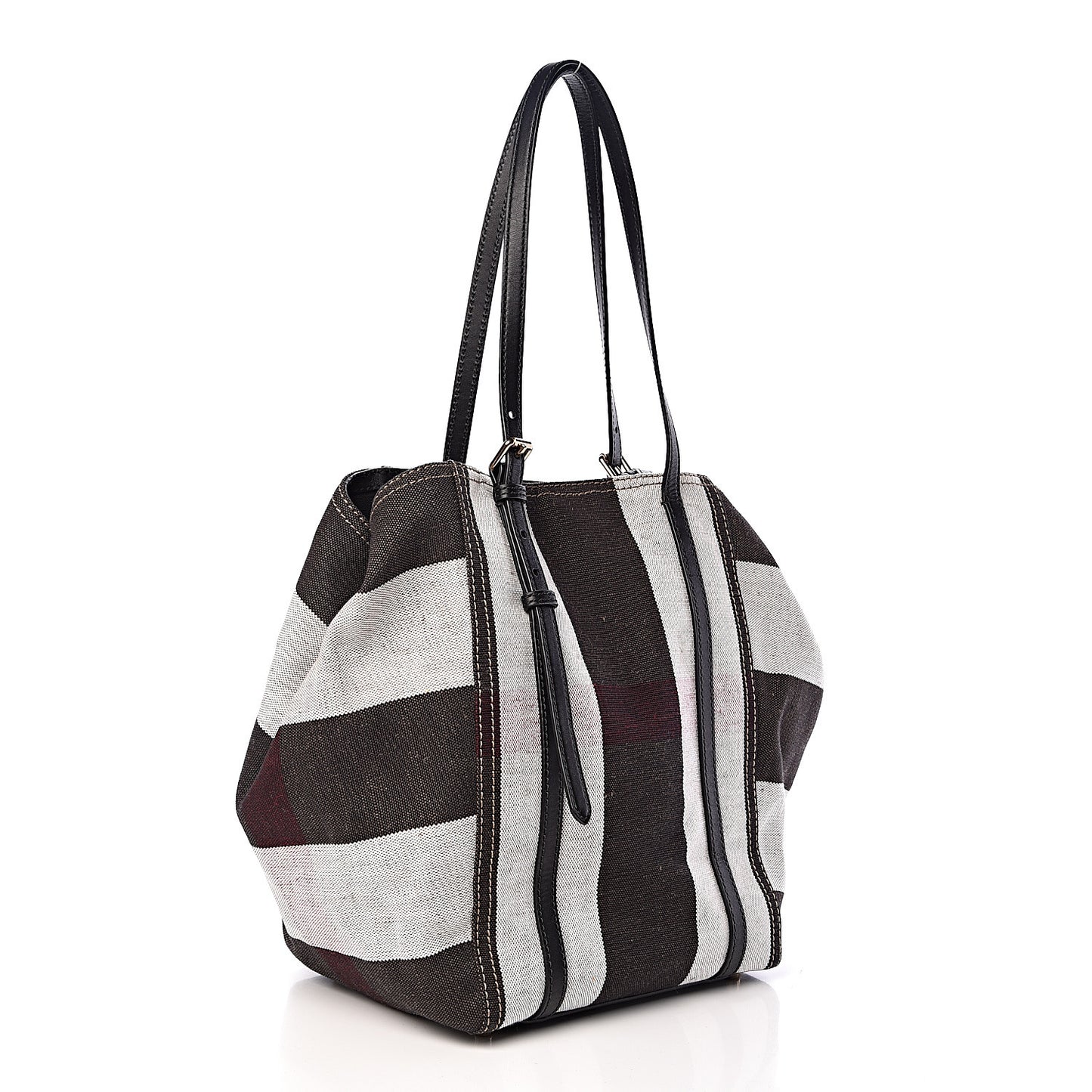 Canvas Mega Check Medium Padstow Tote Black
