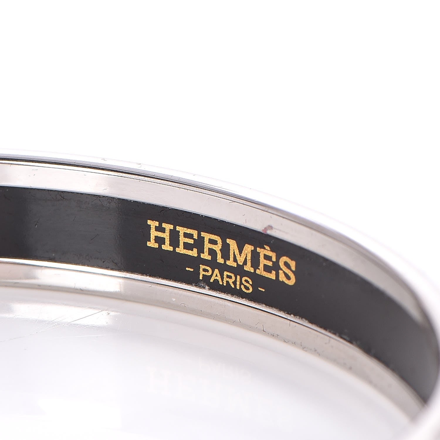 Hermes Enamel Printed Narrow Les Léopards Bracelet 65 Black 4 of 6