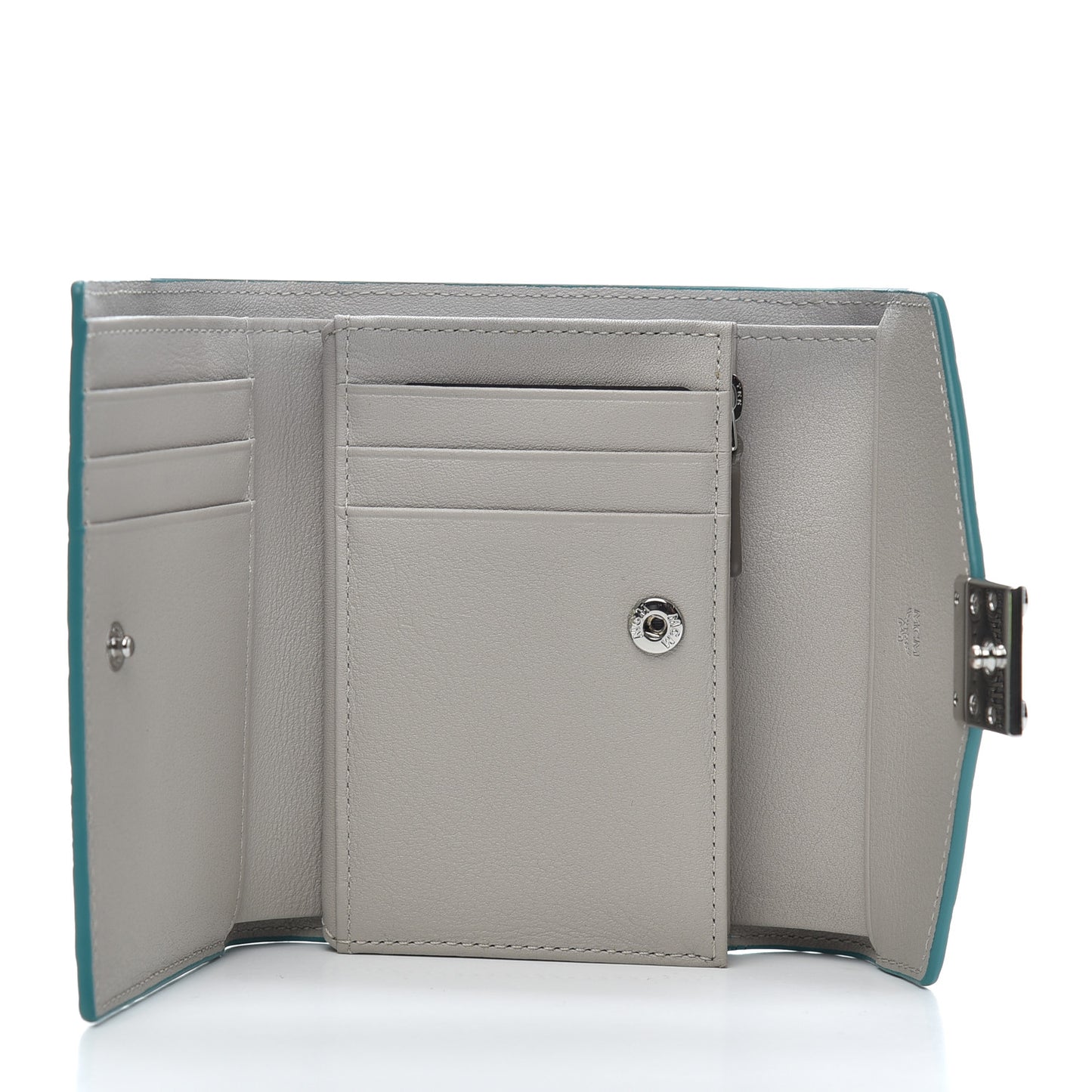 Calfskin Ottomar Monogram Tri-Fold Wallet Pool Blue