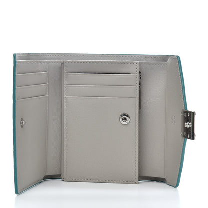 MCM Calfskin Ottomar Monogram Tri-Fold Wallet Pool Blue 5 of 7