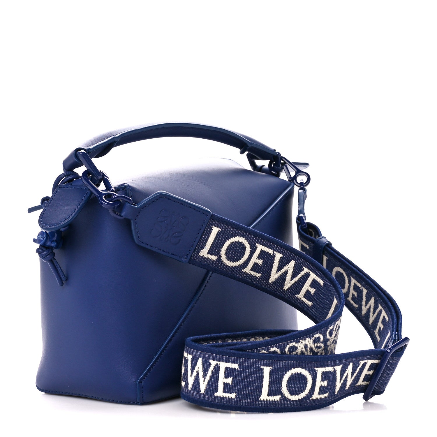 Loewe Satin Calfskin Monochrome Small Puzzle Edge Bag Navy 3 of 13