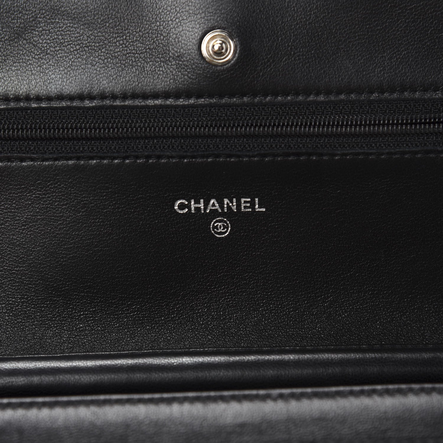 Chanel Lambskin Quilted Wallet On Chain WOC Black 8 of 12