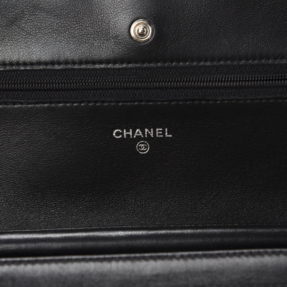 Chanel Lambskin Quilted Wallet On Chain WOC Black 8 of 12