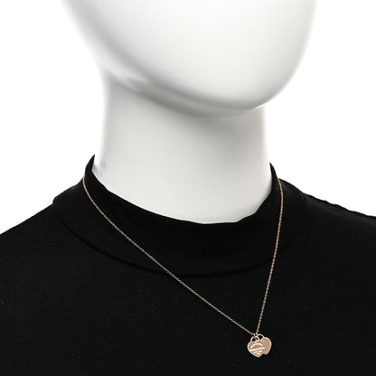 Tiffany 18K Rose Gold Return to Tiffany Mini Double Heart Tag Pendant Necklace 2 of 4