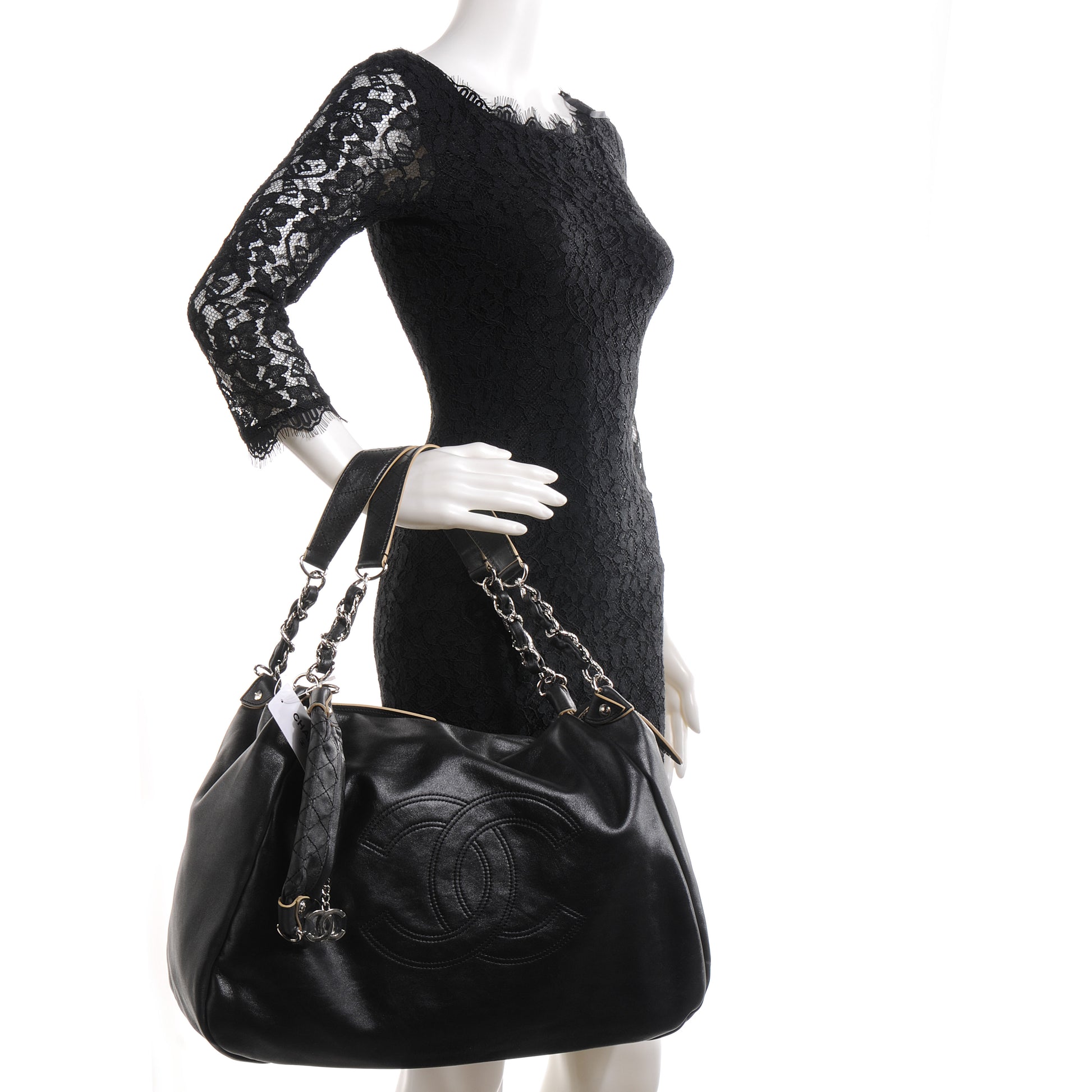 Chanel Lambskin Edgy Large Shoulder Bag Black 2 of 7