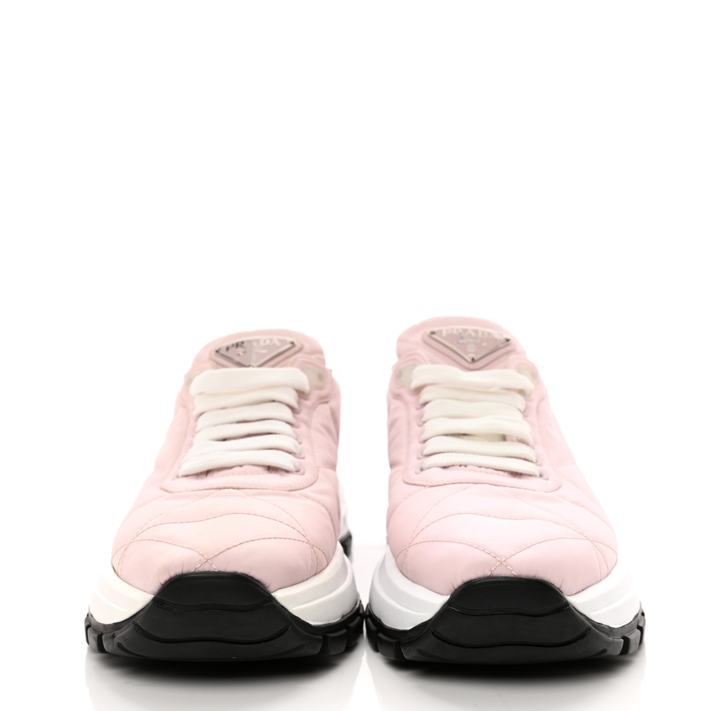 Re-Nylon Piuma Metal Triangle Logo Quilted 45mm Sneakers 37 Alabastro